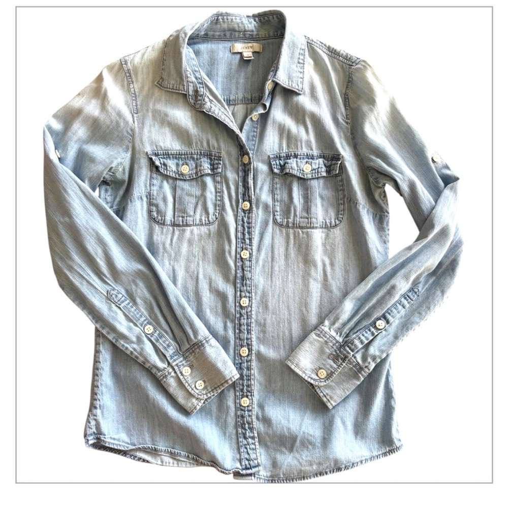 J. Crew Light Blue Button-Up Denim Shirt